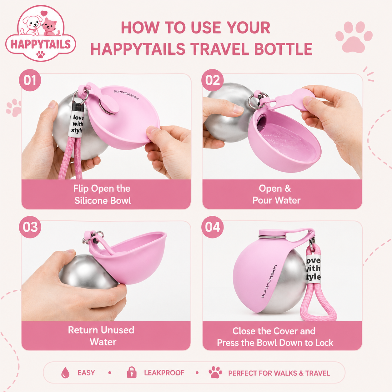 HAPPYTAILS Travel Bottle