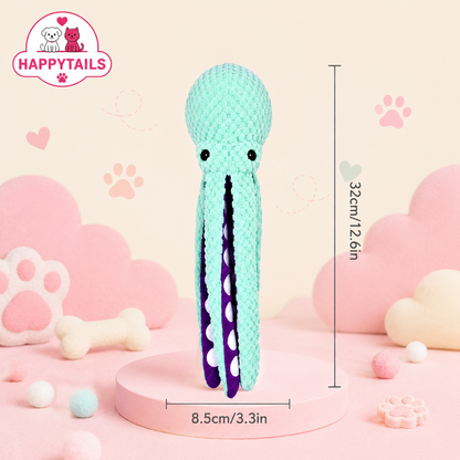 HAPPYTAILS PawPlay™ Chewy Octopus Interactive Sound Anti-Demolition