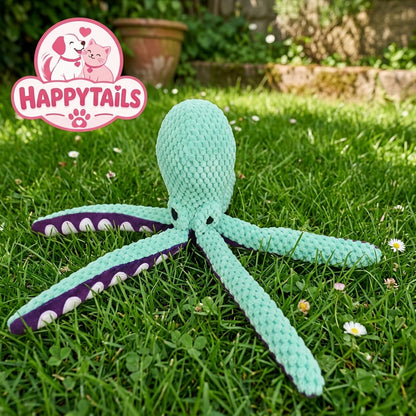 HAPPYTAILS PawPlay™ Chewy Octopus Interactive Sound Anti-Demolition